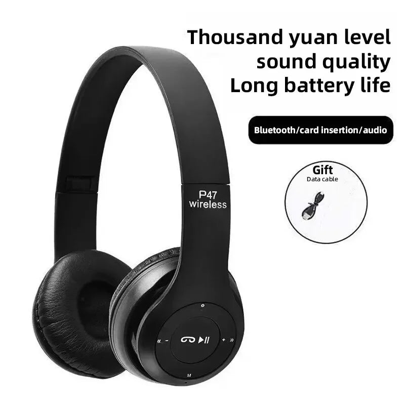 Stereo P47 Headset 5.0 Bluetooth Headset Folding Series Wireless Sports Game Headset for iphone HuaWei XiaoMi