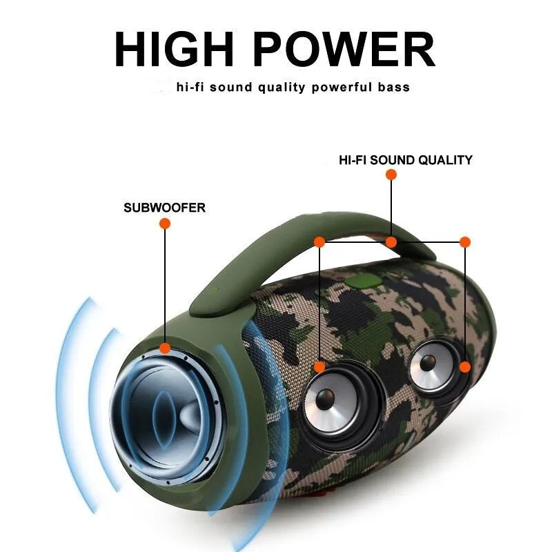 Portable Waterproof 100W High Power Bluetooth Speaker RGB Colorful Light Wireless Subwoofer 360 Stereo Surround TWS  Boom Box